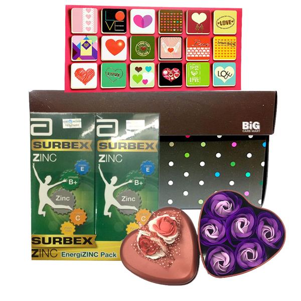 Valentine's Gift Surbex Zinc + Heart Roses