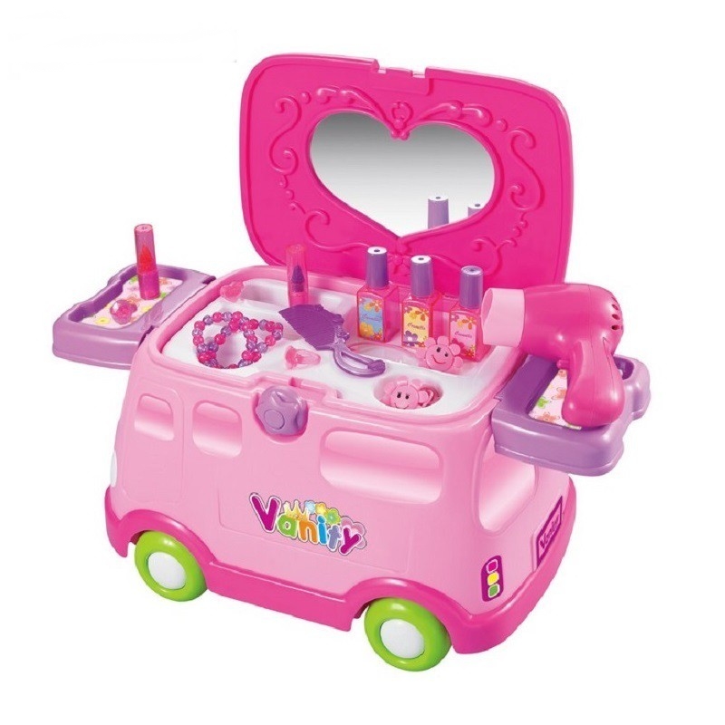 Vanity Vehicle 2 in 1 Playset Dressing Table Car Pretend Play for Kids Dress U