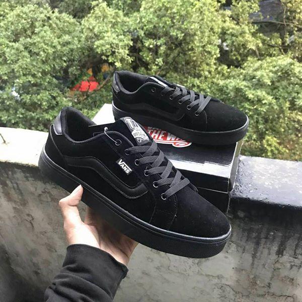 vans full black shoes