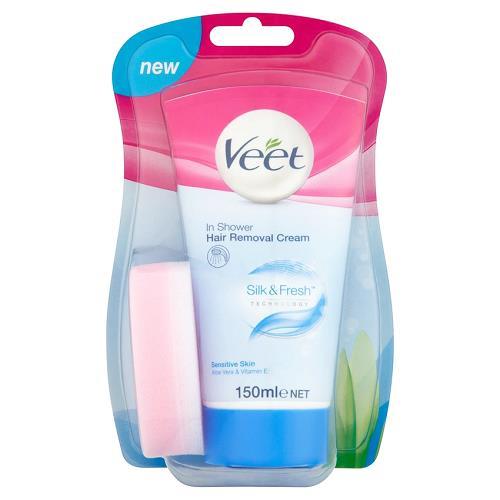 Veet In Shower Hair Removal Cream for Dry Sensitive Skin 150g