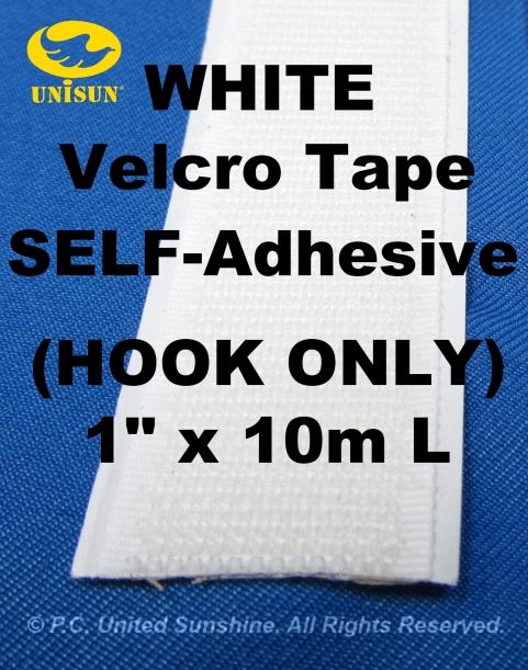 VELCRO TAPE Self-Adhesive 1&#8221; x 10m HOOK ONLY BLACK or WHITE
