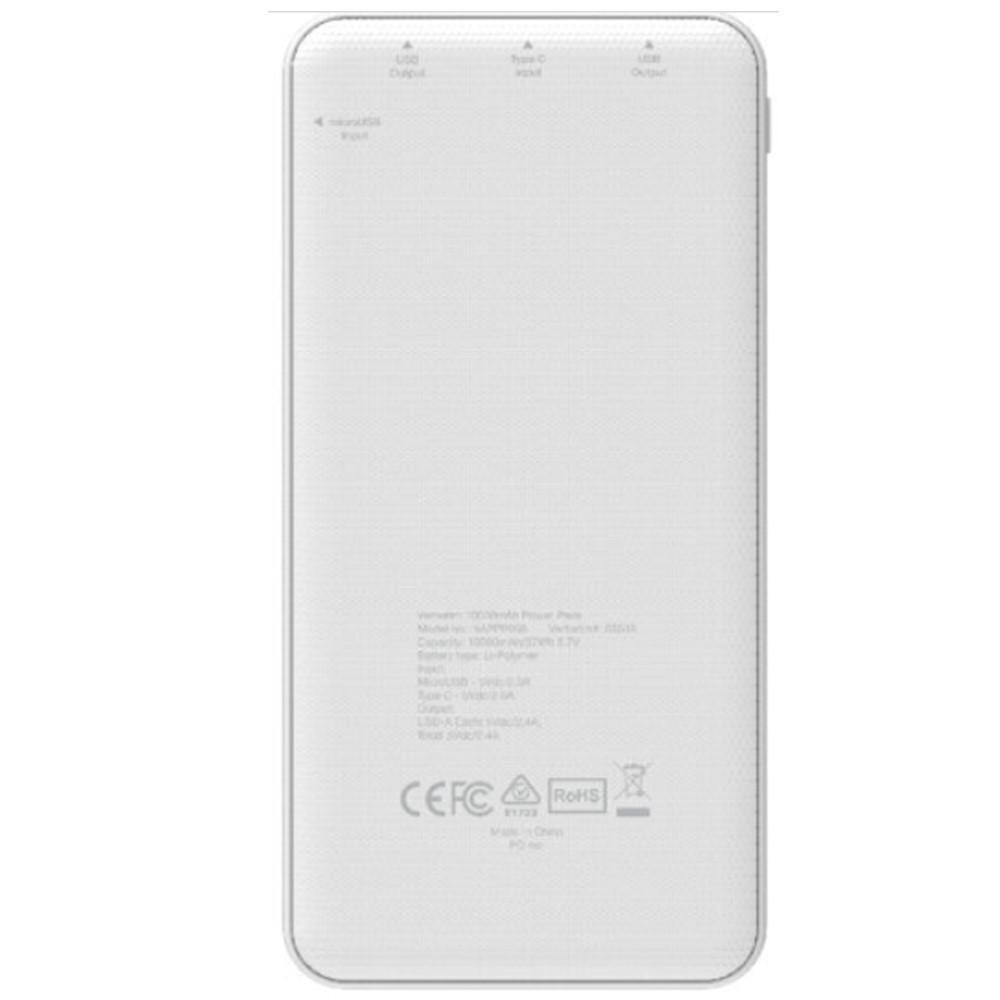 Vertabim 66548 10000mAh Power Pack(White)+66045 Sync&amp;Charge Cable