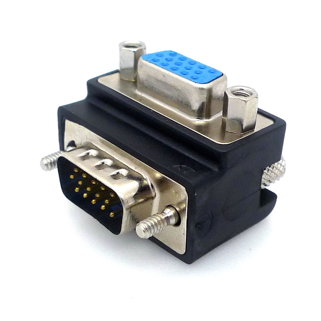 VGA 90 Degree Male to Female Adapter Right Angle Monitor Connector 15p