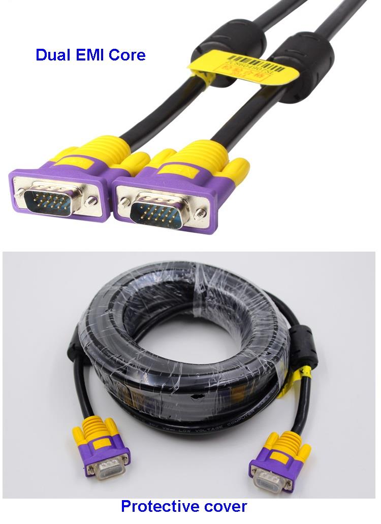 VGA Cable 10M 3+6 Cable Male to Male High quality HD Display 720