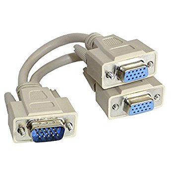 VGA/RGB HD 15pin Male To 2 X Y Splitter HD15pin Female Cable 15cm
