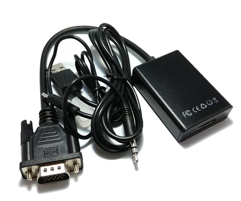 VGA to HDMI Converter Adapter Cable 1080p + 3.5mm Audio Cable