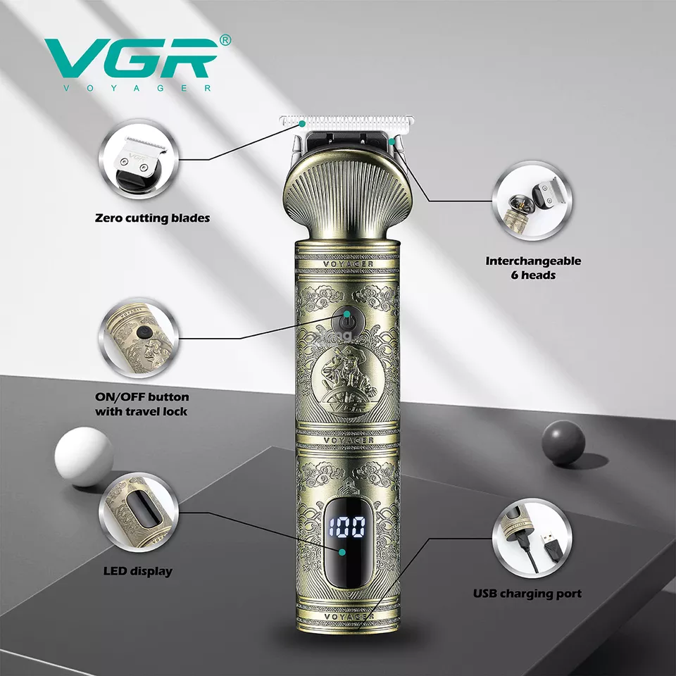 VGR-106 6 in 1 Grooming Kit Beard Shaver Nose Body Hair Clipper