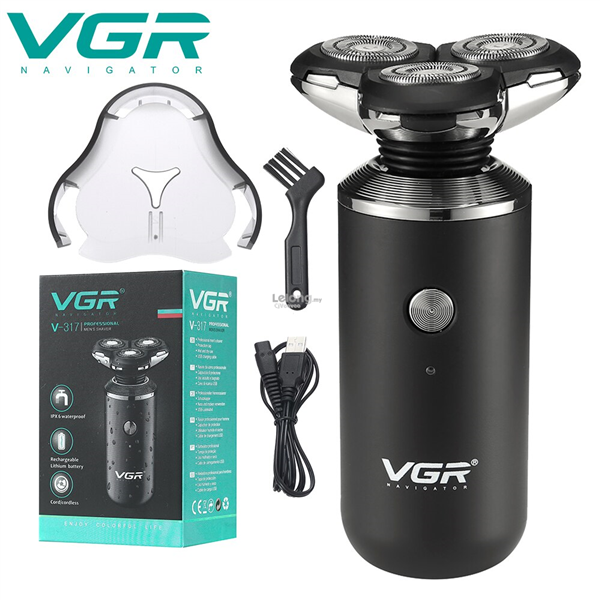VGR-317 Hair Beard Shaver Rechargeable Waterproof Wet Dry Rotary Blade