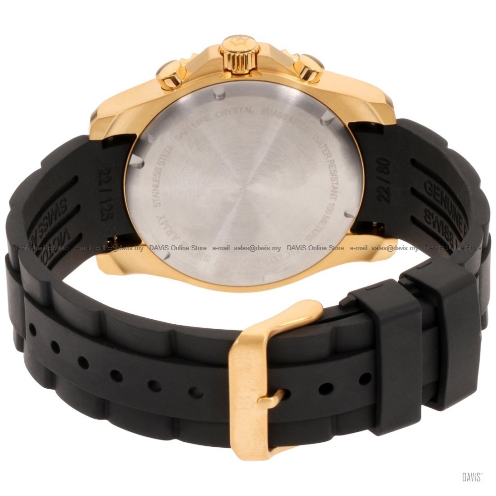 Victorinox Swiss Army 249099 Maverick Chronograph Watch Black Gold