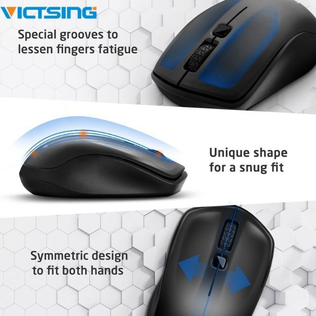 VICTSING Mice Unique Design 4-Button Wireless Mobile Mouse with Nano Receiver