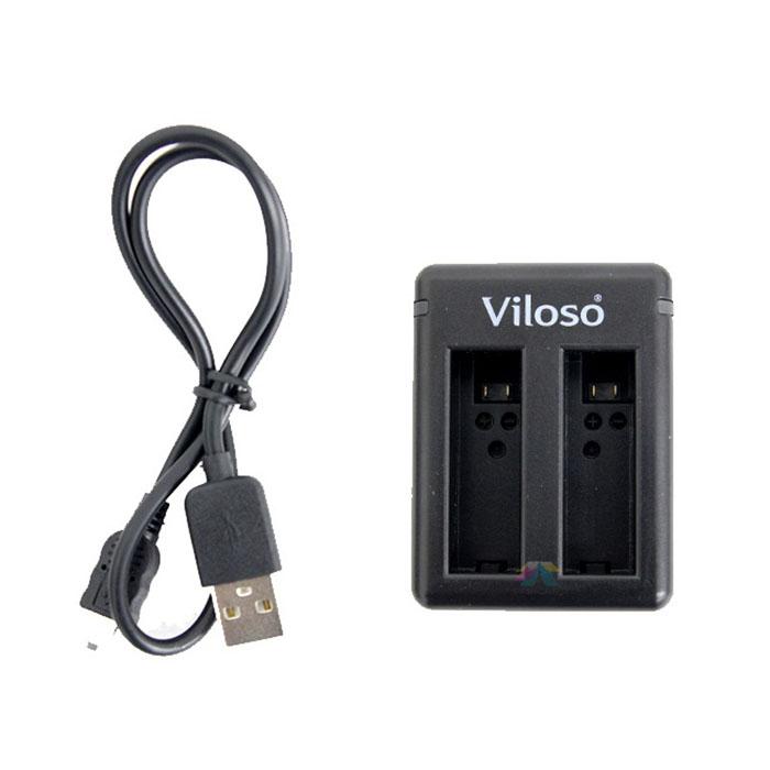 Viloso Dual Battery charger with USB cable for Gopro AHDBT-401 Hero 4