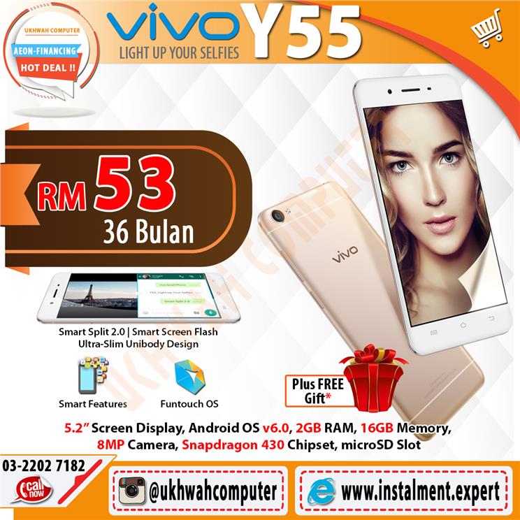 Vivo Y55 Harga Ansuran Instalment AE (end 3/18/2017 4:15 PM)