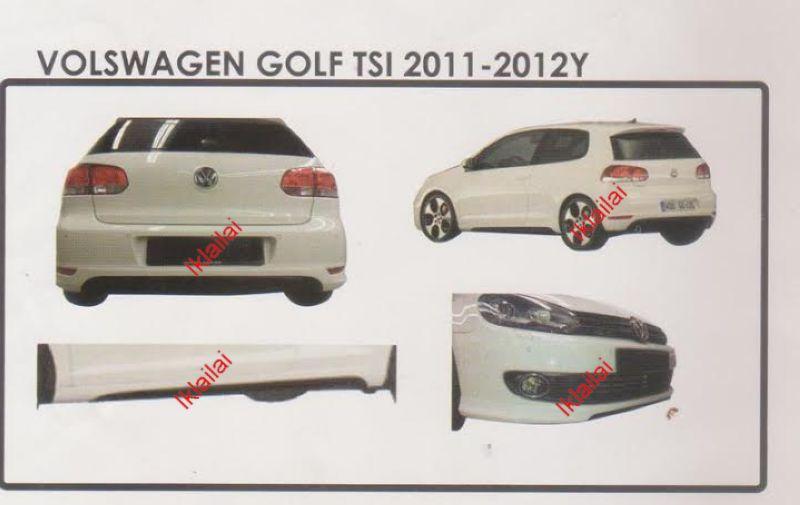 Volkswagen Golf 11-12 TSI Style Full Set Body Kit ABS Skirting+Spoiler