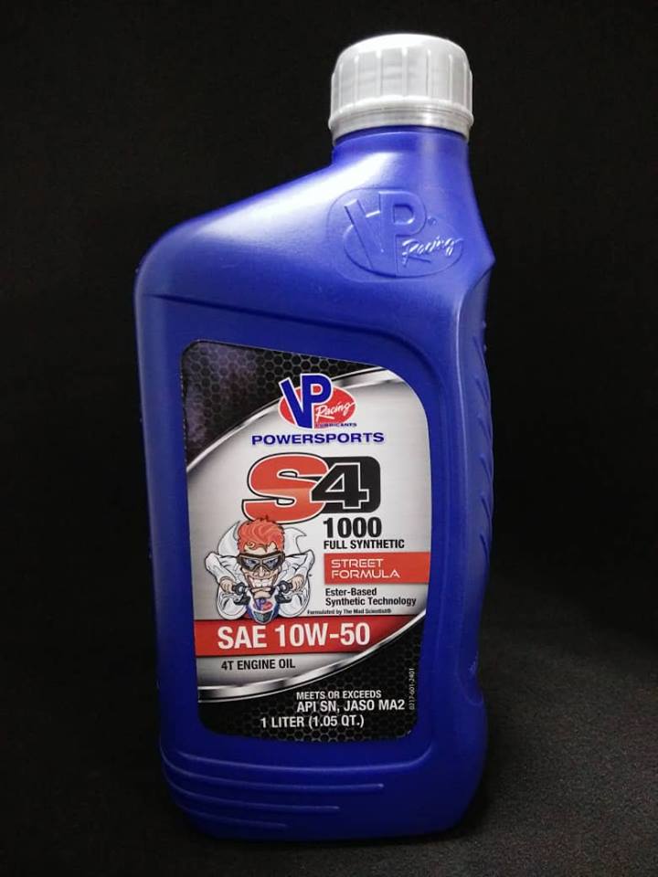 VP Racing S4 1000 4T Motorcycle Engine Oil Fully Syn Street 10W50 1L