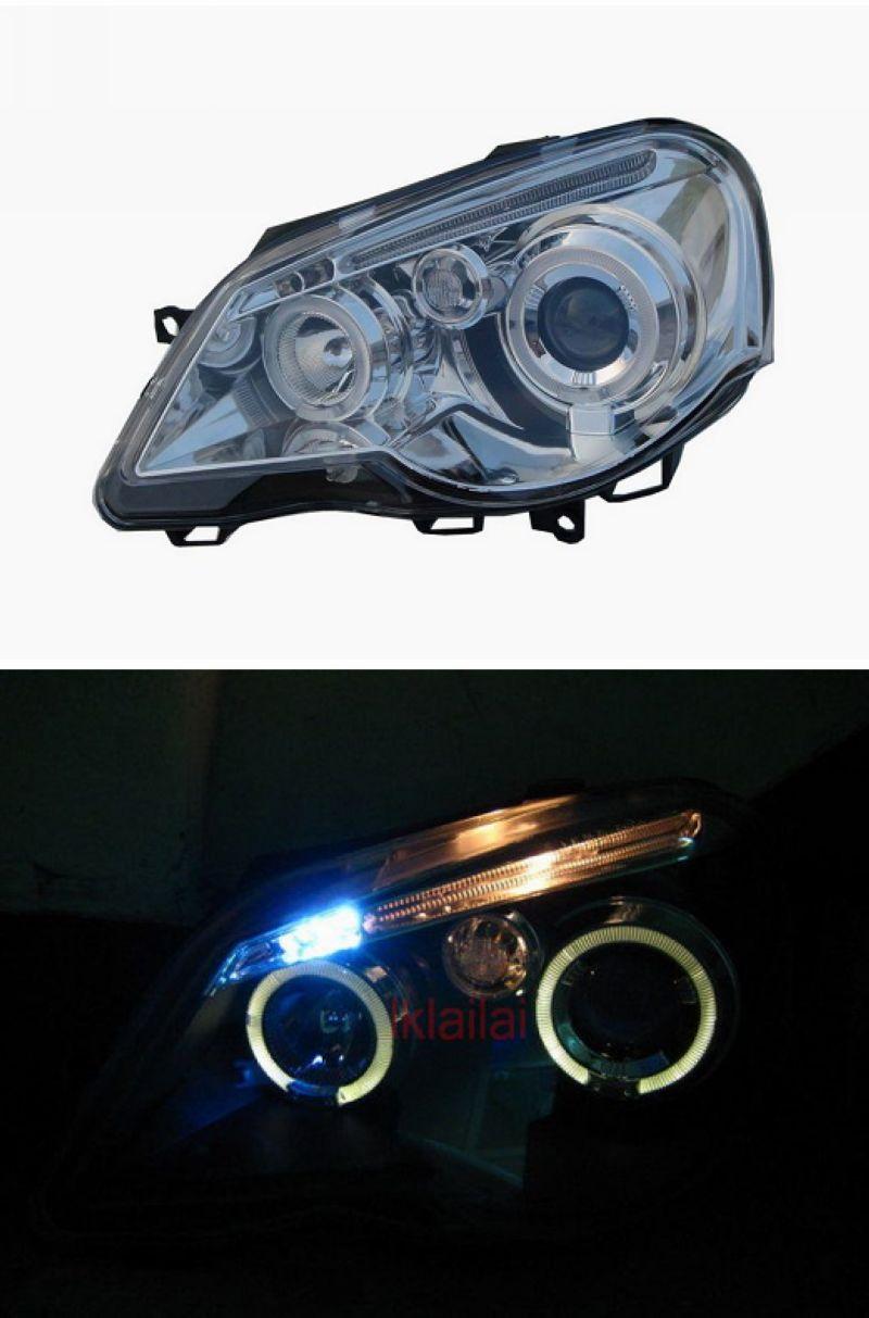VW Polo 05 LED Ring Projector Head Lamp [With / Black]