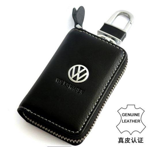 VW Volkswagen Car Key Holder Pouch/ Key Chain Genuine Leather (Type A)