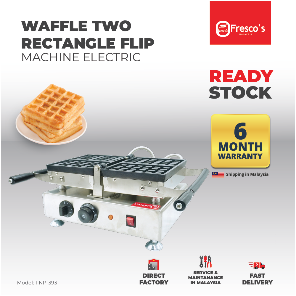 Waffle Two Rectangle Flip Maker Electric Machine
