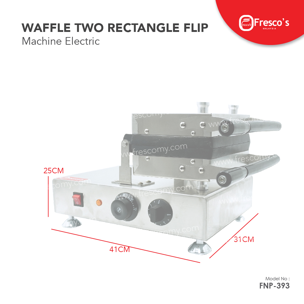 Waffle Two Rectangle Flip Maker Electric Machine