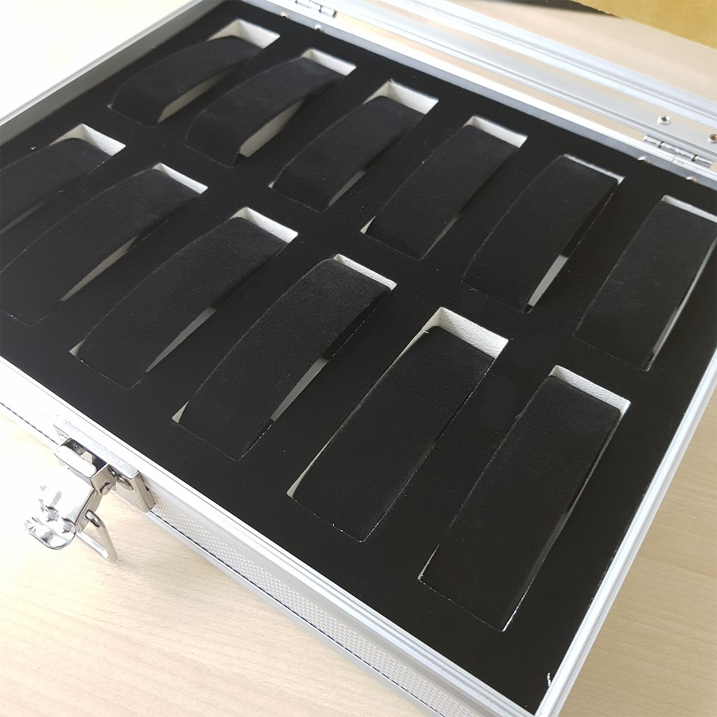 Watch Display Italy Aluminium 12 Slots Holder Case Storage Box AL-12PC