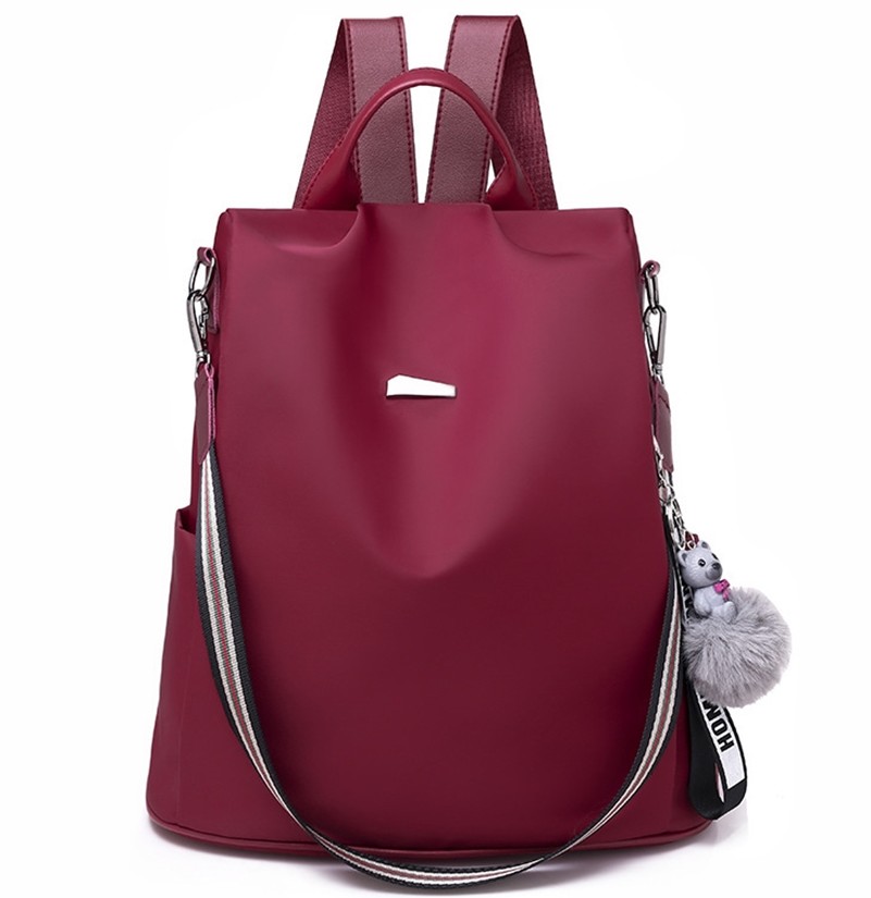Waterproof Anti Theft Woman Backpack Simple Design Nylon Casual Bag Korean Beg