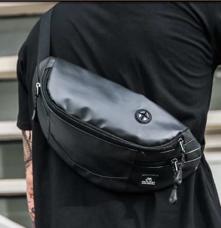 WEROCKER Black Chest Bag Sling Beg Shoulder Crossbody Casual Waterproof Premiu
