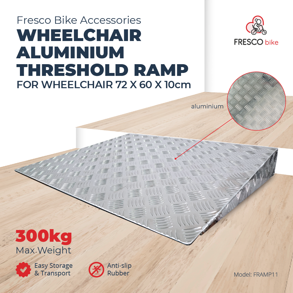 Wheelchair Aluminium Threshold Ramp 72 x 60 x 10cm