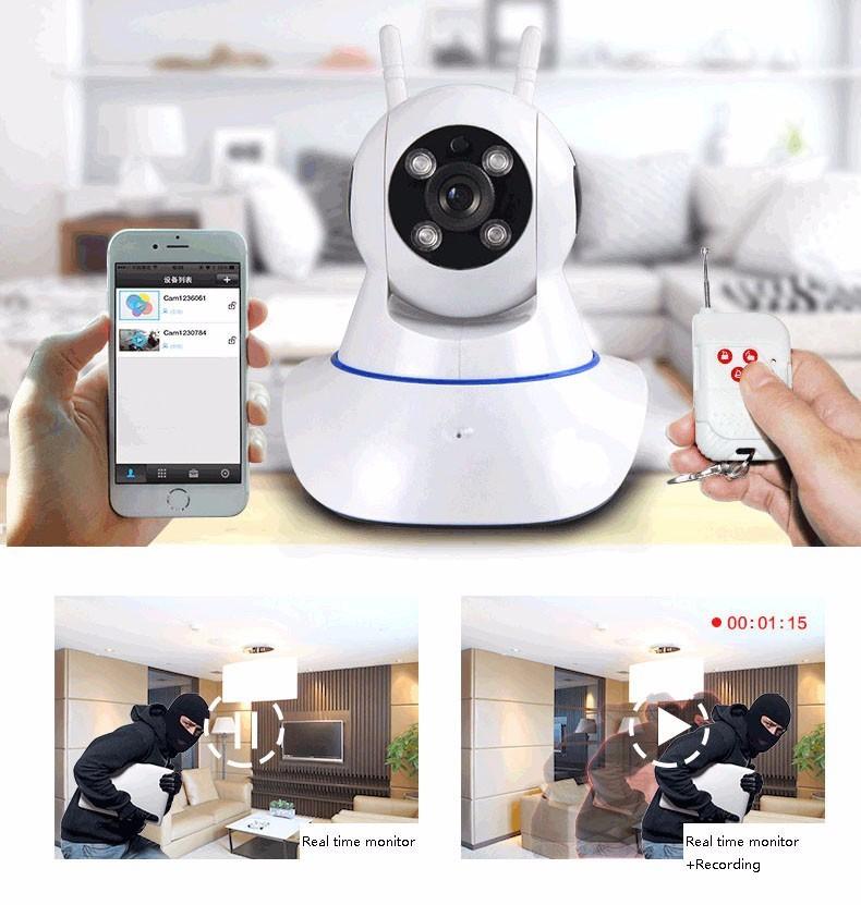 WiFi Motion Sensor 960P IP Camera Loud Panic Siren Alarm System