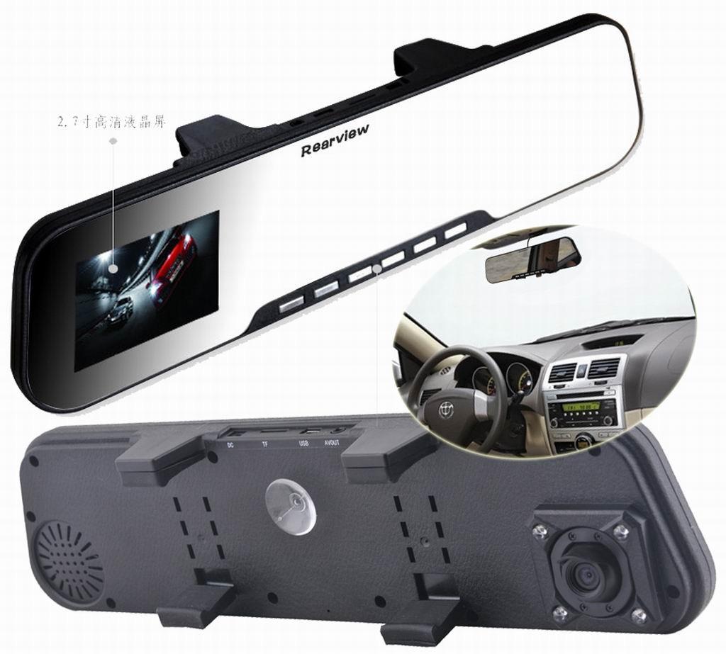 Wireless 2.7” Car RearView DVR Video IR Mirror Camera Full HD Recorder