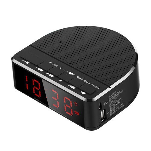 Wireless Desktop Bluetooth Time LED Display Alarm Clock Stereo Speaker FM Radi
