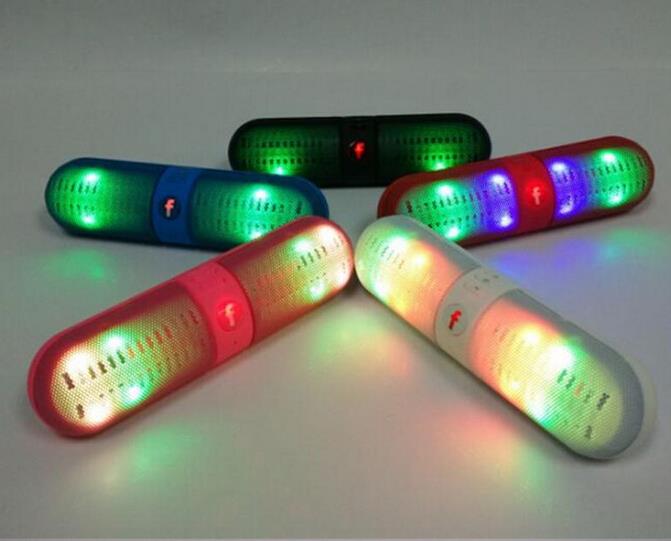 Wireless Mini Bluetooth Speaker LED light Hands-free supports SD card