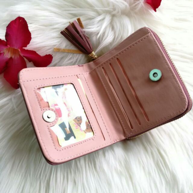 WOMEN SMALL WALLET SHORT PURSE FOREVER YOUNG WITH ZIP