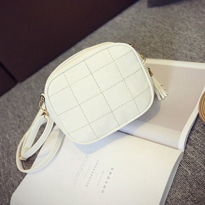Women Soft Leather Simple Small Square Sling Bag