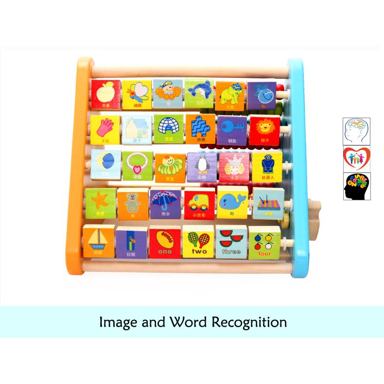 Wooden Toy Toys Children 5 In 1 Kids Baby Educational Clock