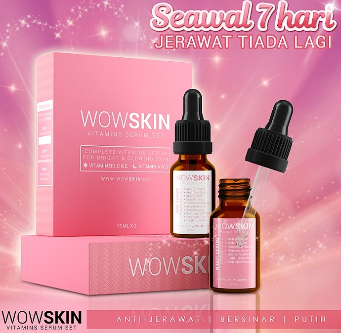 Wowskin Serum Day and NIght Set with Vitamin A, B3, C, D  &amp;amp; E