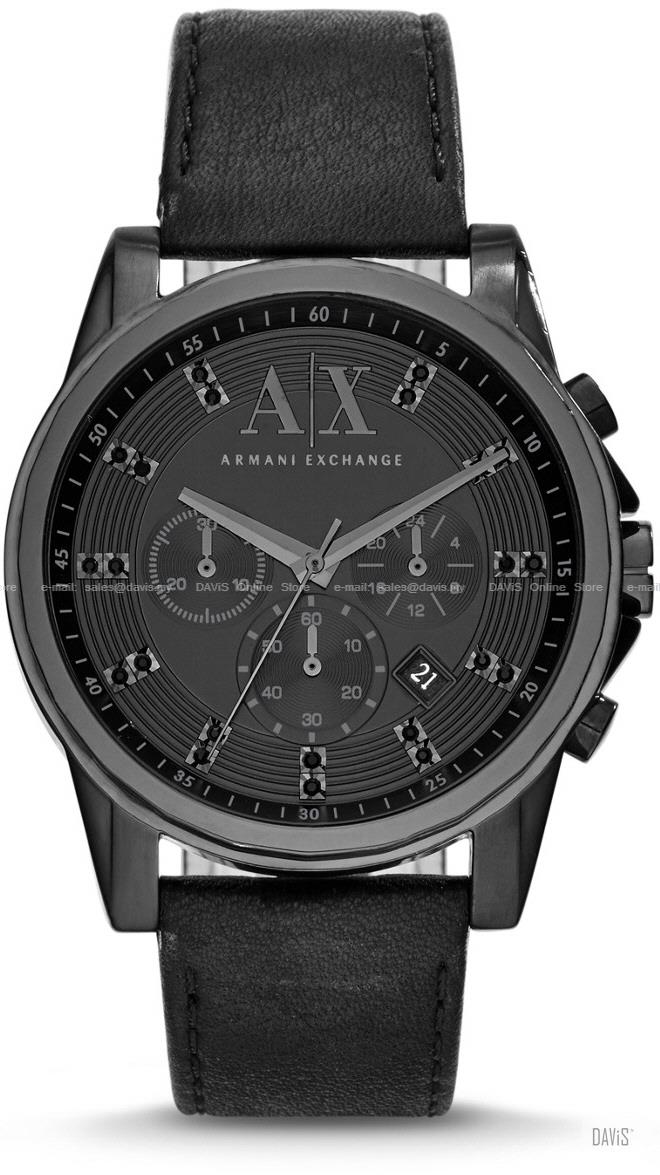 A|X ARMANI EXCHANGE AX2507 Men's Outer Banks Chrono Leather All Black