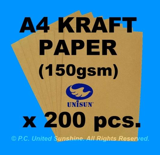 x200pcs A4 BROWN KRAFT PAPER (150gsm) for Design Printing Arts & Craft