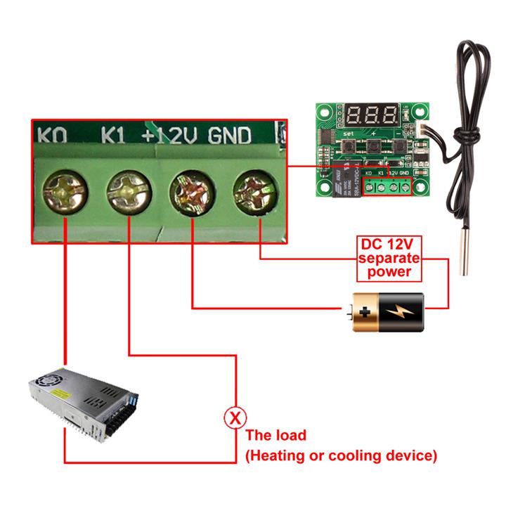 XH-W1209 Module de contrôle de température du thermostat, contrôle de la chaleur de l'eau