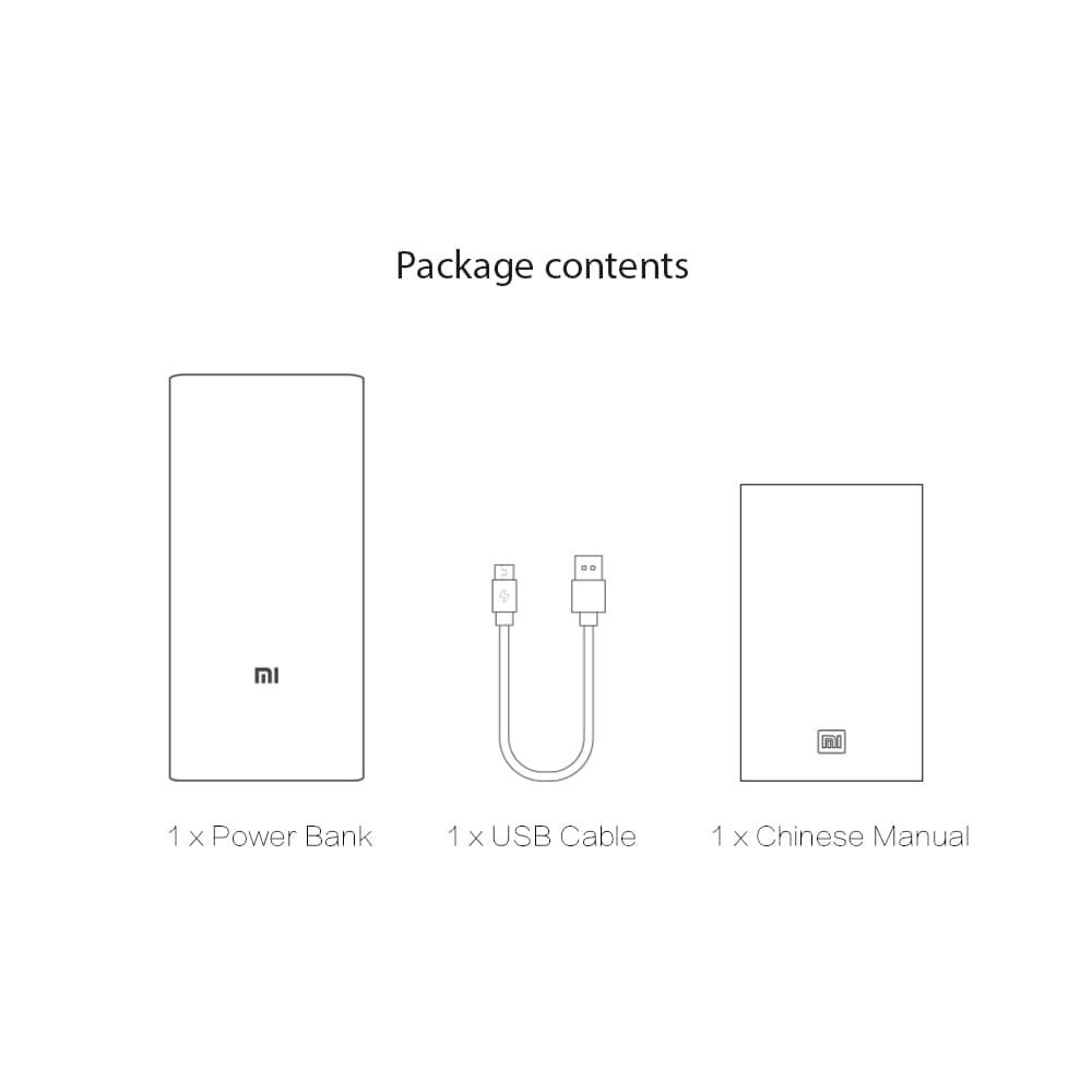 XiaoMi Mi 20000mAh 2C UPGRADED QUALCOMM Quick Charge 3.0 Powerbank
