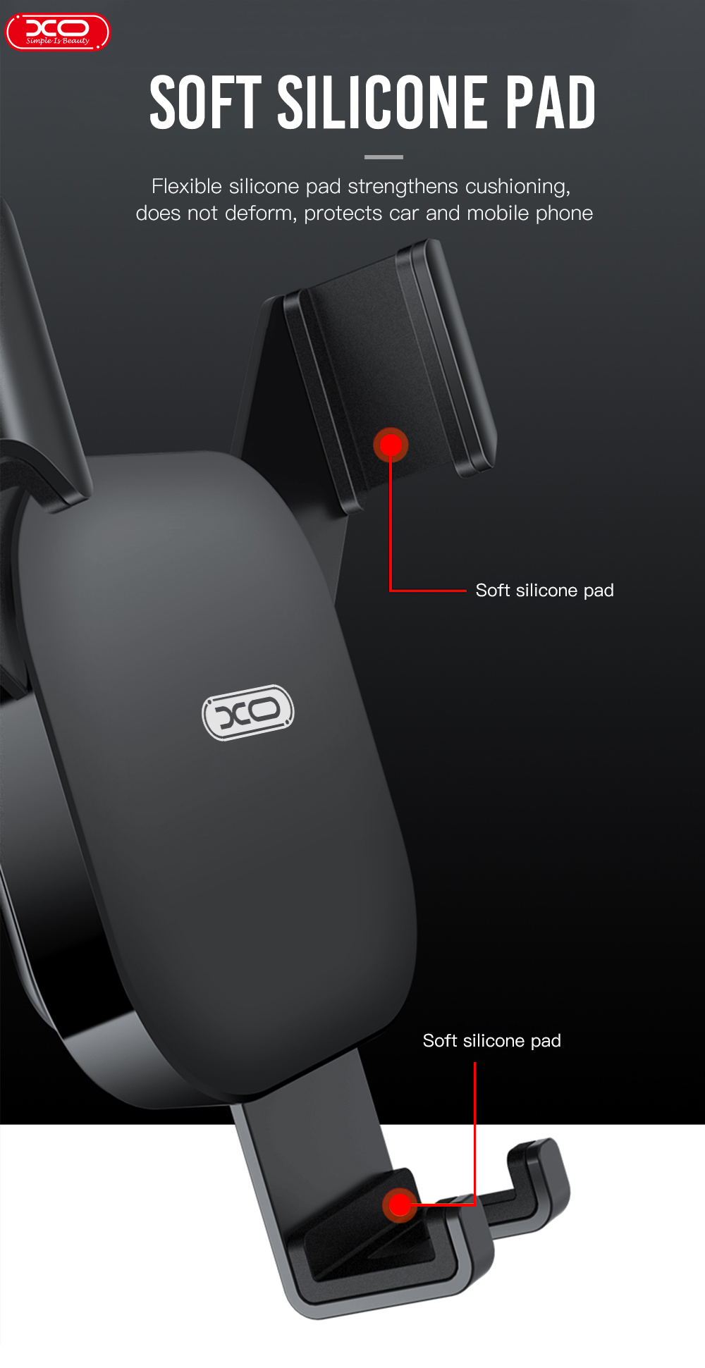 XO C32 - Support de téléphone à évent pour voiture à une main