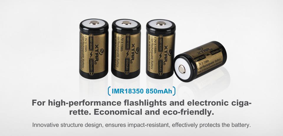 Xtar IMR 18350 850mAh Rechargeable Li-ion Battery for E Cigarette