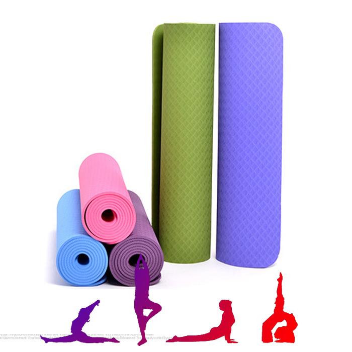 Yoga Mat Eco Friendly TPE Anti Slip Exercise With Carry Bag Yoga Mat Eco Friendly TPE Anti Slip Exercise With Carry Bag