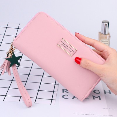 Forever Young Simple Stylish Zip Lady Long Purse Ready Stock