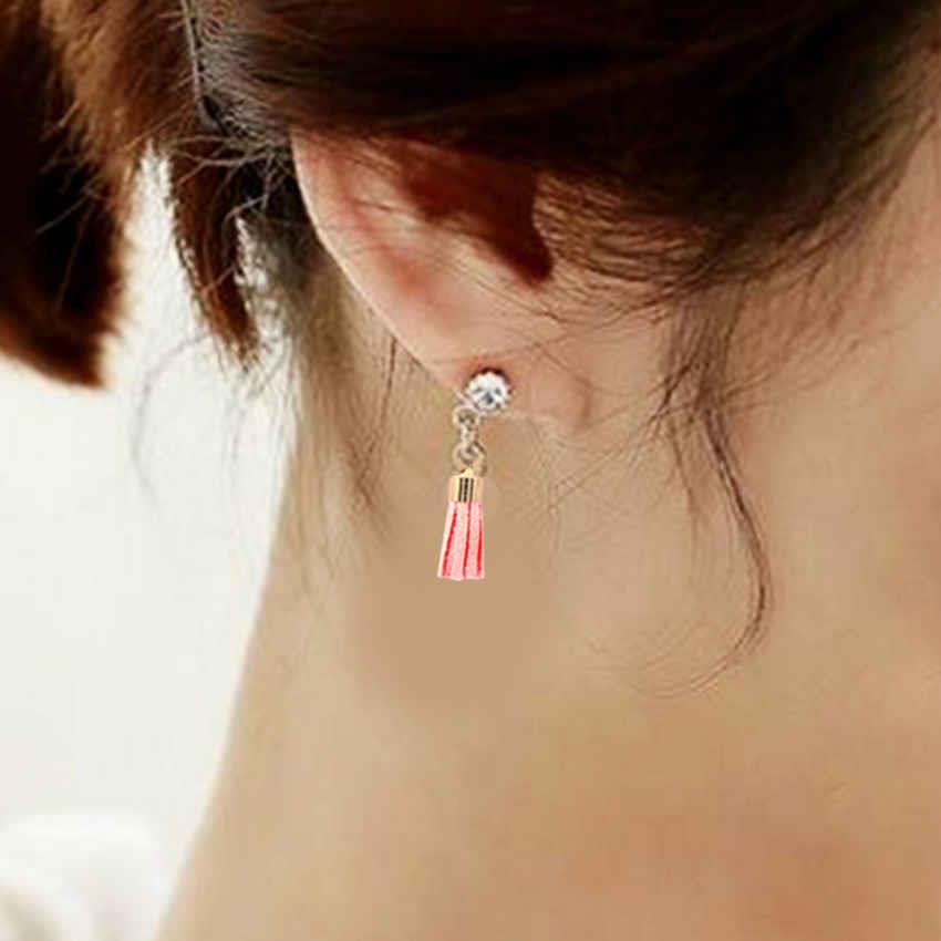 YOUNIQ-Basic Korean Pearl  &amp; Tassel AB Earring (Pink)