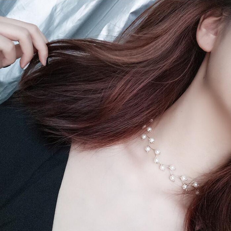 Youniq Basic Korean Pearl Bloom Rosegold Choker Necklace