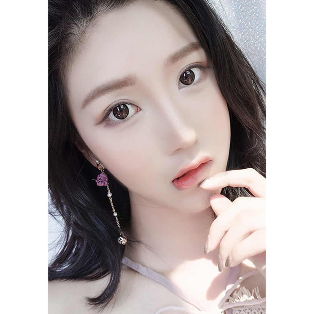 Youniq Basic Korean Little Pearl Rose Gold Lining Long Earring