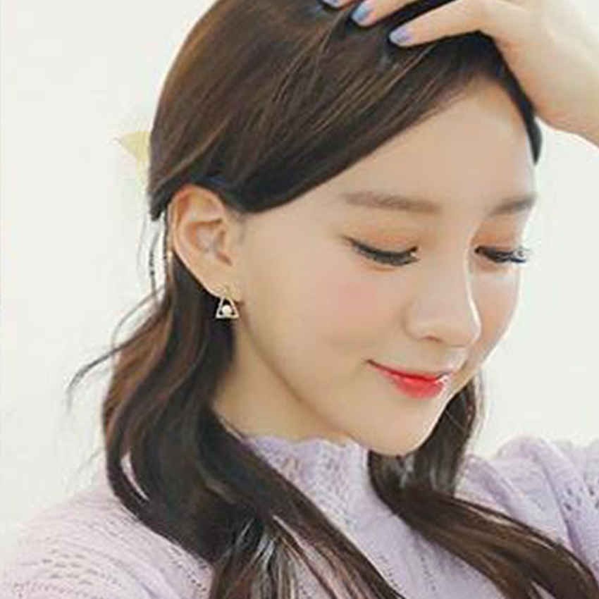 Youniq Basic Korean Triangle Pearl  &amp; Cz Ab Earring (Rosegold)