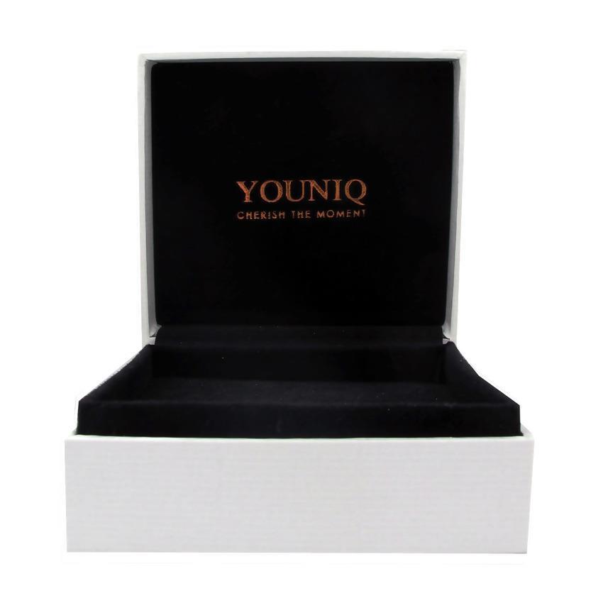 YOUNIQ Crescent CZ Platinum Plated Silver Bracelet (White)