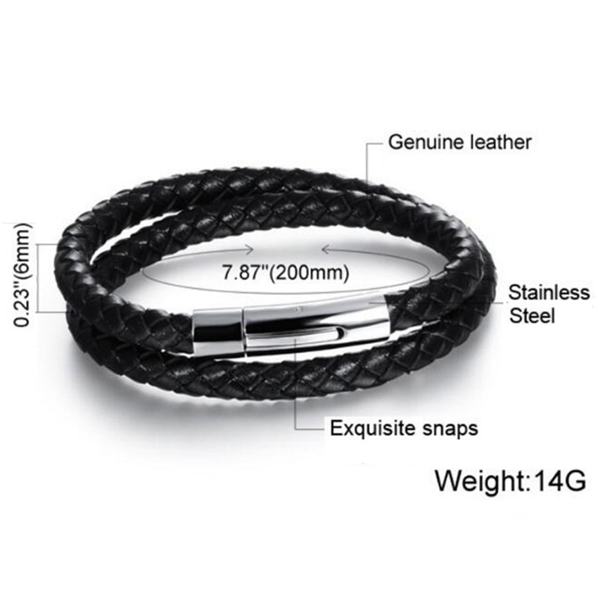 Youniq Duo Big Steel Genuine Leather Bracelet For Men