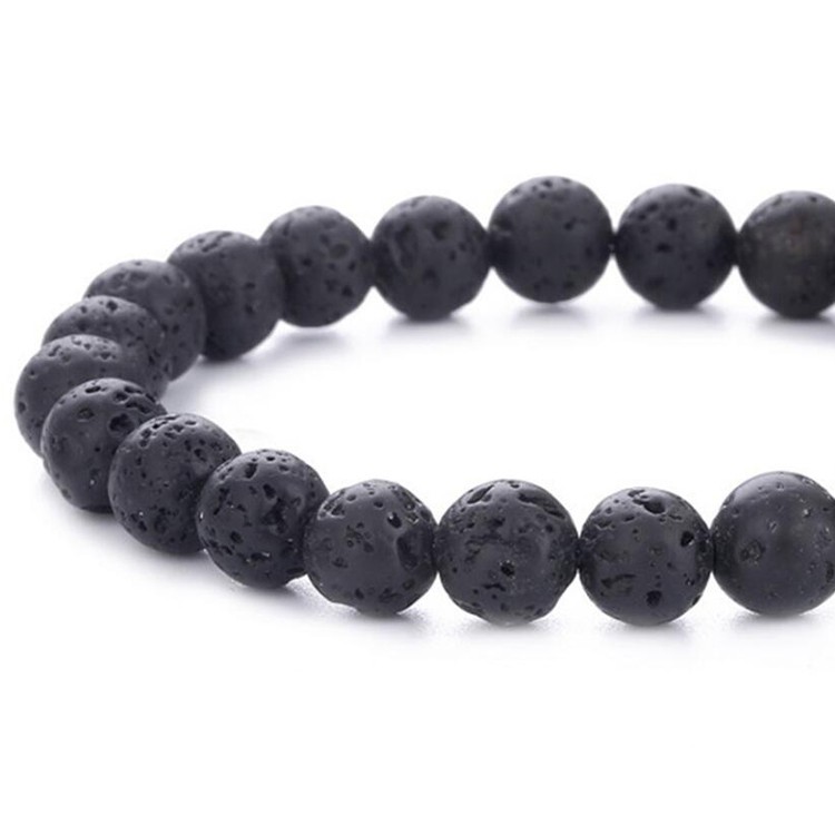 Youniq Natural Lava Stone Diffuser Healing Beaded Bracelet (Black)