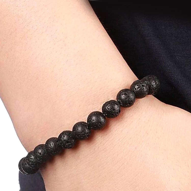 Youniq Natural Lava Stone Diffuser Healing Beaded Bracelet (Black)